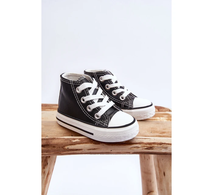 Dětské kožené vysoké tenisky Černe a model 21621499 - Boto Dětské kožené vysoké tenisky Černe a model 21621499 - Boto