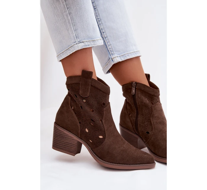 Dámské boty Kovbojky s vzorem čokoládové model 21935147 - Boto