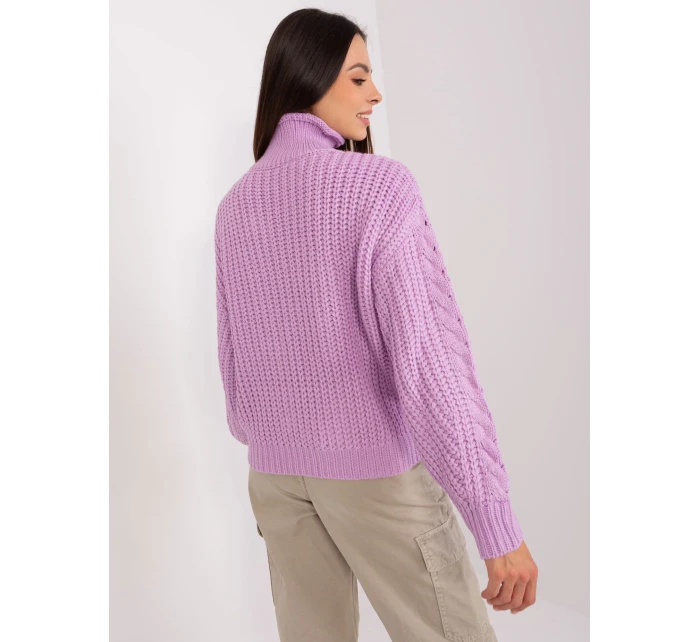 Sweter AT SW model 18909343 jasny fioletowy - FPrice Sweter AT SW model 18909343 jasny fioletowy - FPrice