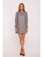 M870 Tvídové mini šaty - grafitové M870 Tvídové mini šaty - grafitové