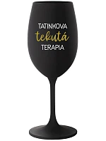 Daddy's Liquid Therapy - čierny pohár na víno 350 ml