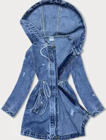 Voľná dámska džínsová bunda vo svetlo modrej denimovej farbe (POP7120-K) - P.O.P.SEVEN