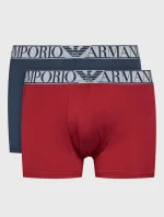 Pánske boxerky 2PACK 111769 3F720 15876 tm. modro-vínové - Emporio Armani