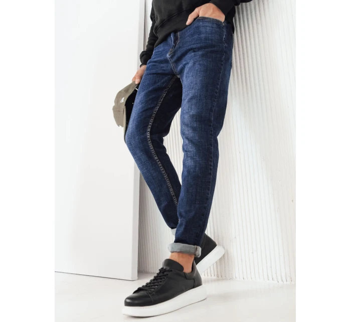 Modré pánske džínsové nohavice FashionStreet UX4220