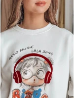 Dámska mikina s potlačou LALA VIBE white FashionStreet BY1504 Dámska mikina s potlačou LALA VIBE white FashionStreet BY1504