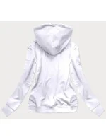 Biela dámska športová mikina s potlačou (N7283)