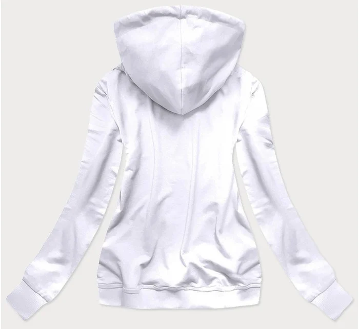 Biela dámska športová mikina s potlačou (N7283)