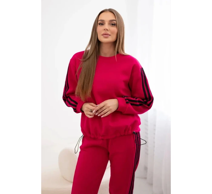 Bavlněná souprava s proužky fuchsie Bavlněná souprava s proužky fuchsie