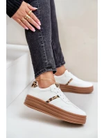 Sneakersy Damskie Na Platformie Panterka Białe Dravinnia Sneakersy Damskie Na Platformie Panterka Białe Dravinnia