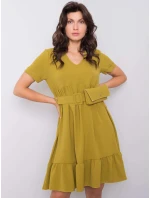 Šaty DHJ SK model 17614713 olivový - FPrice Šaty DHJ SK model 17614713 olivový - FPrice