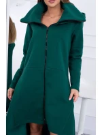 Zateplené šaty s delšími boky tmavě zelené Zateplené šaty s delšími boky tmavě zelené