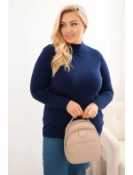 Dámský svetr Plus Size z viskózy s rolákem granátový Dámský svetr Plus Size z viskózy s rolákem granátový
