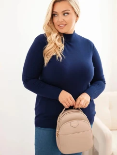 Dámský svetr Plus Size z viskózy s rolákem granátový