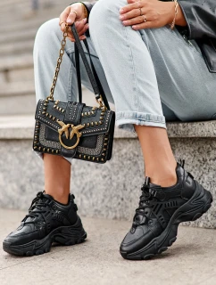 Masywne Damskie Buty Sportowe Sneakersy Czarne Toderus