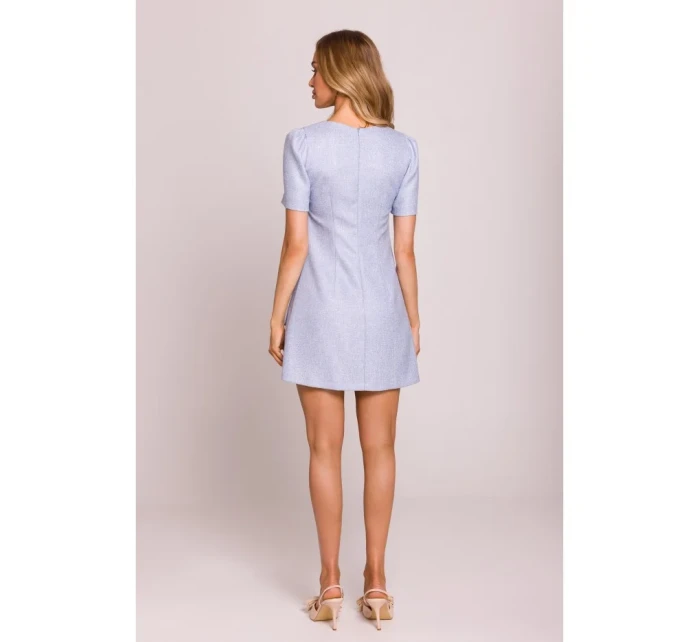 model 20970810 Mini šaty áčkového střihu světle modré - Moe model 20970810 Mini šaty áčkového střihu světle modré - Moe