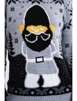 Vianočný sveter so Santa Clausom sivej farby