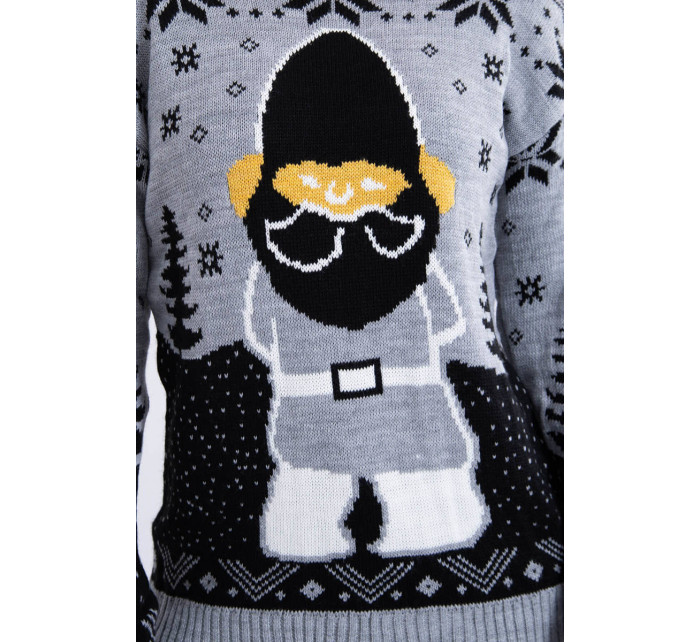 Vianočný sveter so Santa Clausom sivej farby