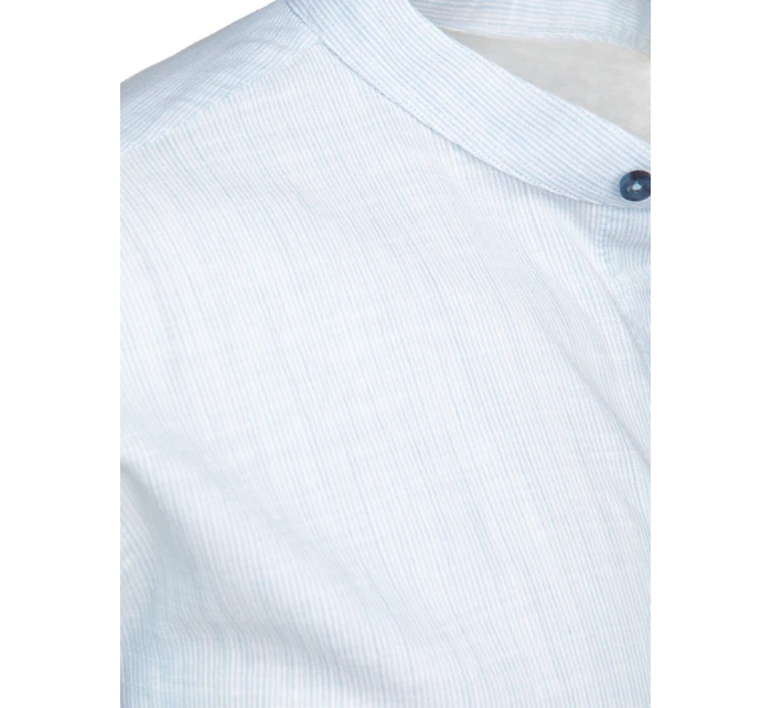 Pánska košeľa s dlhým rukávom a stojacím golierom modrá FashionStreet DX2661