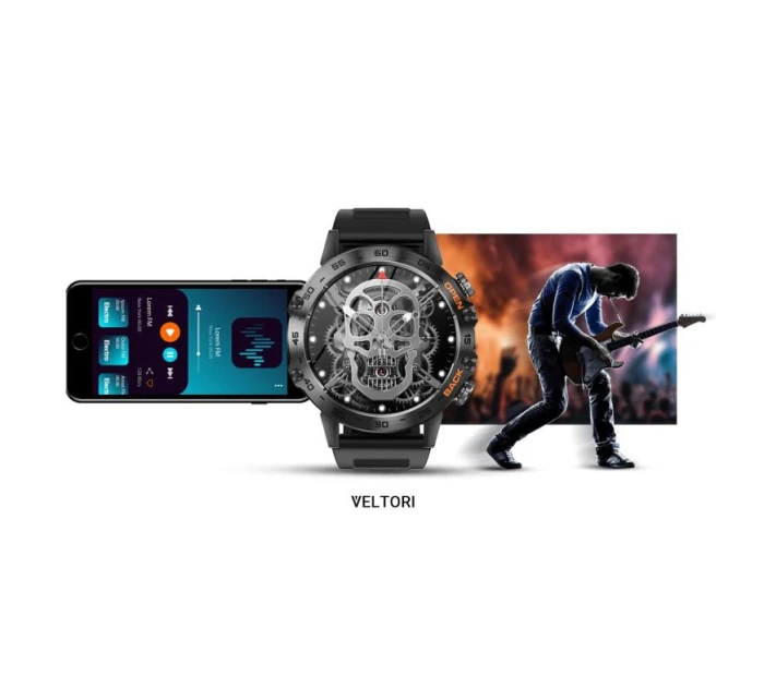 VELTORI VT120-1 Smartwatch Čierny silikónový remienok