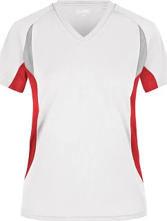 JN 390 Dámské běžecké tričko s výstřihem do V model 22486489 white/red - Daiber