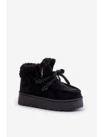 Śniegowce Damskie Na Platformie Z Futerkiem Typu Branek Czarne Ciabellae Śniegowce Damskie Na Platformie Z Futerkiem Typu Branek Czarne Ciabellae