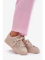 Sneakersy Damskie Ze Zdobieniem Na Platformie Beżowe Eanneth Sneakersy Damskie Ze Zdobieniem Na Platformie Beżowe Eanneth