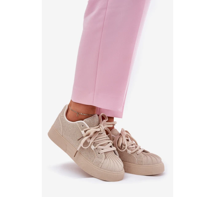 Sneakersy Damskie Ze Zdobieniem Na Platformie Beżowe Eanneth Sneakersy Damskie Ze Zdobieniem Na Platformie Beżowe Eanneth