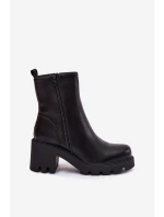 Dámské Zimní Boty Na Masivním Podpatku Ameliane