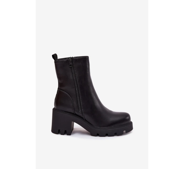 Dámské Zimní Boty Na Masivním Podpatku Ameliane