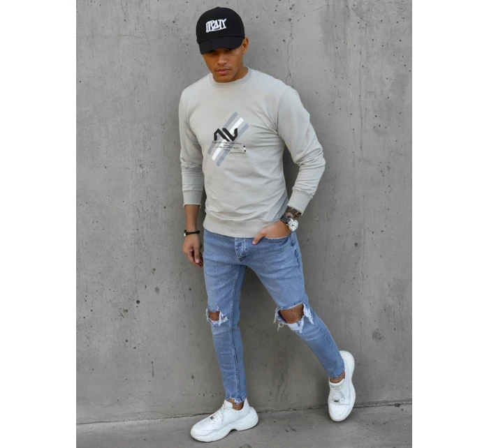 Pánská mikina s potiskem béžová Dstreet model 21966082 - FashionStreet