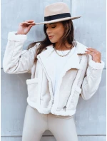 Dámska kožená bunda PLAYDIVA light beige FashionStreet TY3852 Dámska kožená bunda PLAYDIVA light beige FashionStreet TY3852