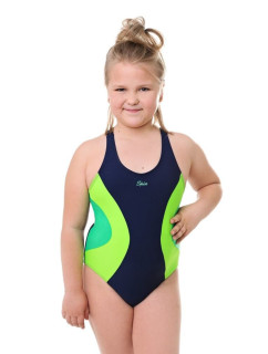 Dievčenské jednodielne plavky Bibione II modro-zelené neónové