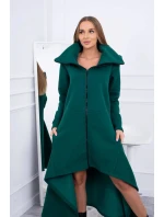 Zateplené šaty s delšími boky tmavě zelené Zateplené šaty s delšími boky tmavě zelené