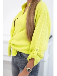 Bavlněná mušelínová košile kiwi