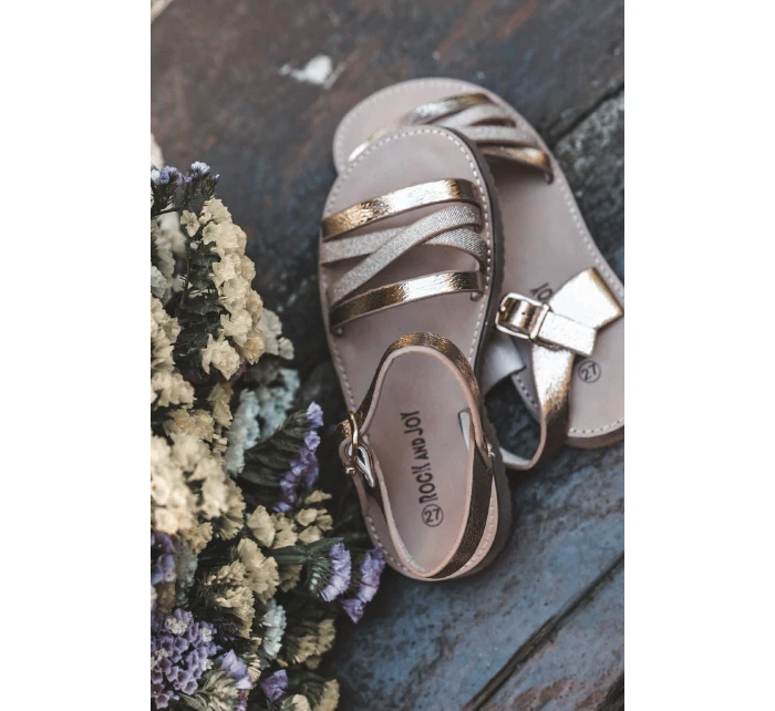 Dziecięce Sandały Z Paseczkami Różowe Złoto Isla