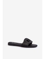 Dámské sandály na ploché podrážce černé model 21662051 - EVENTO