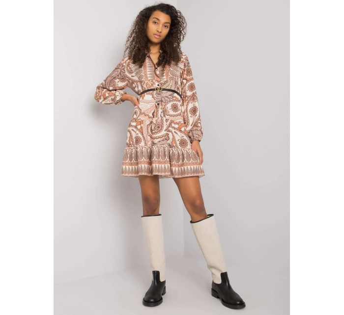 Šaty DHJ SK model 16292372 béžová - FPrice Šaty DHJ SK model 16292372 béžová - FPrice