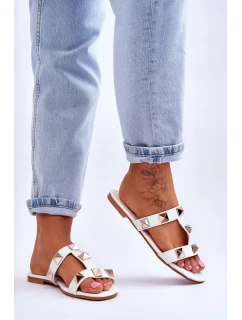 Dámské pantofle s velkými cvočky Bíle Mercure