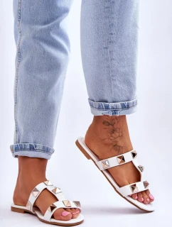 Dámské pantofle s velkými cvočky Bíle Mercure