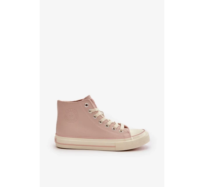 Dámske zateplené tenisky z eko kože Pink Big Star