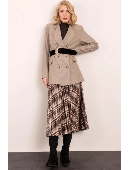 Dámska sukňa 14426 hnedá kocka - BSL