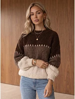 Sweter damski w  brązowy model 22542371 - FashionStreet