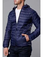 Tmavě modrá pánská prošívaná bunda s kapucí model 18345099 - J.STYLE Tmavě modrá pánská prošívaná bunda s kapucí model 18345099 - J.STYLE