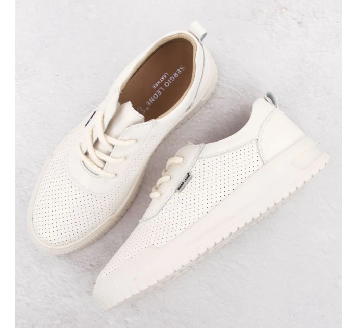 Černé dámské kožené tenisky na podpatku Sergio model 21904571 - LEONE