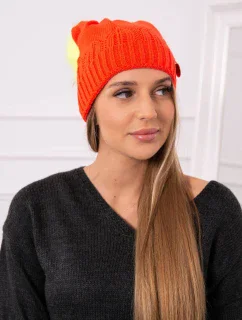 Dámska čiapka s brmbolcom Judyta K347 oranžová