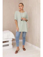 Nadrozmerná blúzka s príveskom mätovej farby Nadrozmerná blúzka s príveskom mätovej farby