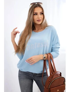 Blúzka s nápisom Fantastic blue