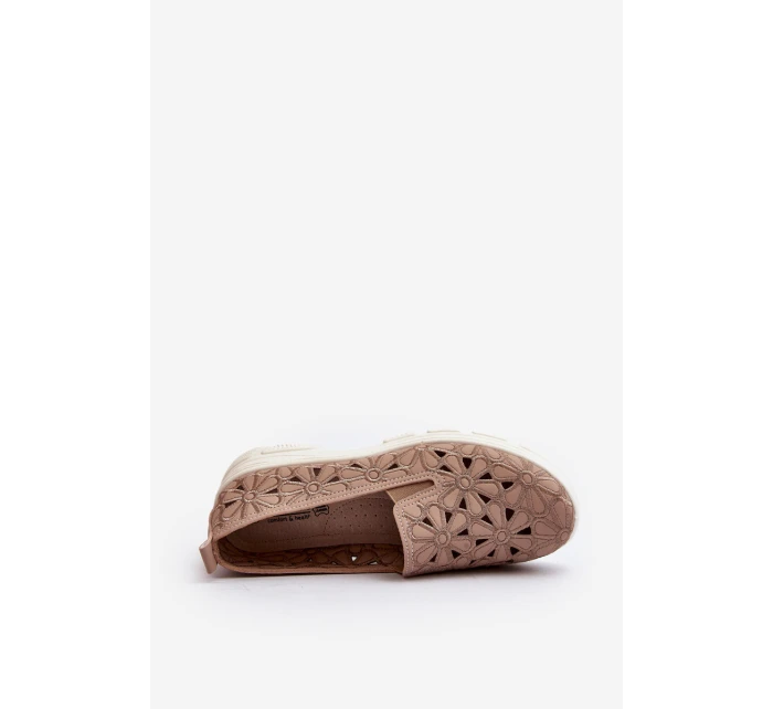 Ażurowe Półbuty Damskie Różowe Emilei Ażurowe Półbuty Damskie Różowe Emilei