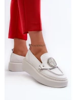 Kožené Mokasíny S Ozdobou Bílé model 21660952 - Zazoo