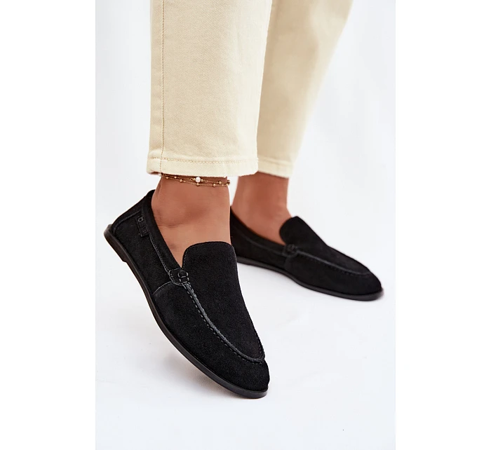 Dámské mokasiny z přírodního semiše Big Star TT274209 Černé